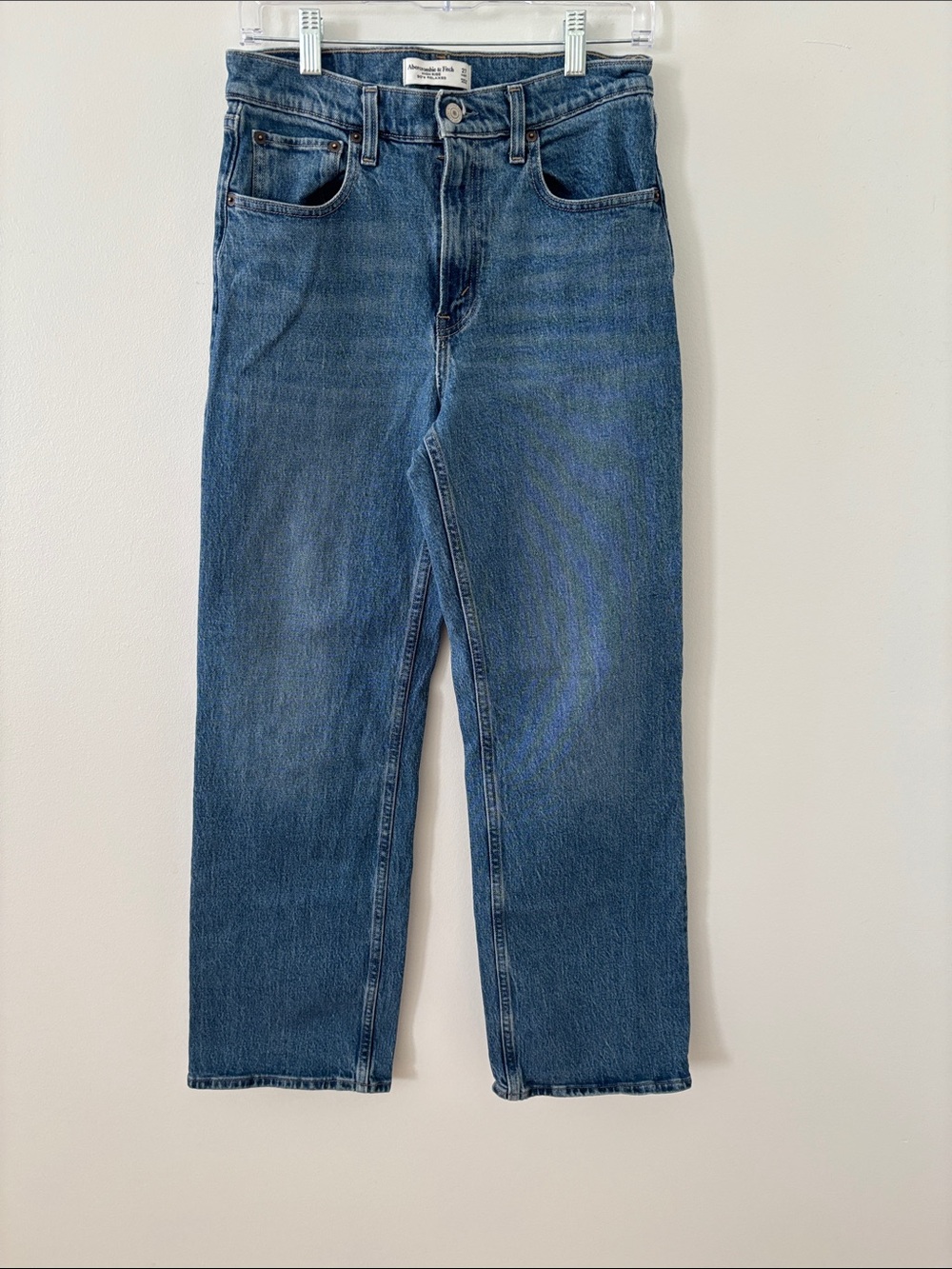 Abercrombie & Fitch Women's Straight-Leg Blue Denim Jeans